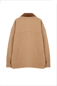 TRENDYOLMİLLA Brown Suede Kontrast Collar DENIM Shirt Jacket - Image 7