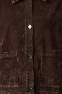 TRENDYOLMİLLA Brown Suede Look DENIM Jacket - Image 8