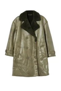 TRENDYOLMİLLA Khaki Collar Fur Detailed Oversized LONG Overcoat - Image 6