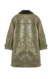 TRENDYOLMİLLA Khaki Collar Fur Detailed Oversized LONG Overcoat - Image 7