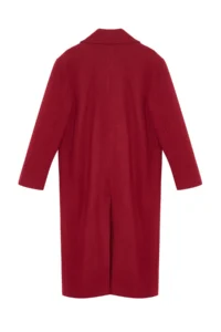 TRENDYOLMİLLA Burgundy Asymmetric Closure Soft textured Oversized Overcoat - Image 11