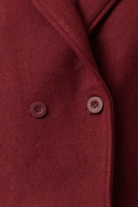 TRENDYOLMİLLA Burgundy Oversized Woolly Short Jacket Overcoat - Image 6