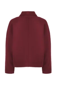 TRENDYOLMİLLA Burgundy Oversized Woolly Short Jacket Overcoat - Image 8
