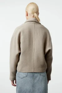TRENDYOLMİLLA Stone Oversized Woolly Short Jacket Overcoat - Image 2