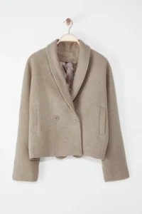 TRENDYOLMİLLA Stone Oversized Woolly Short Jacket Overcoat - Image 7