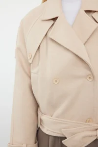 TRENDYOLMİLLA Mink Soft textured Seasonal Short Oversized Bowl Jacket Overcoat - Image 4