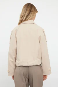 TRENDYOLMİLLA Mink Soft textured Seasonal Short Oversized Bowl Jacket Overcoat - Image 5
