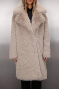 TRENDYOLMİLLA Mink Oversized Pattern LONG Fur Overcoat - Image 6