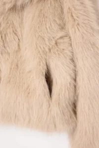 TRENDYOLMİLLA Beige Oversized Pattern Fur Coat - Image 6