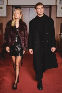 TRENDYOLMİLLA Burgundy Oversized Pattern Fur Coat