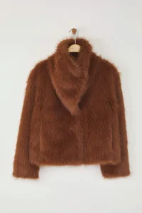 TRENDYOLMİLLA Light Brown Oversized Pattern Fur Coat - Image 6