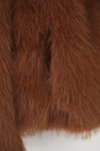 TRENDYOLMİLLA Light Brown Oversized Pattern Fur Coat - Image 7