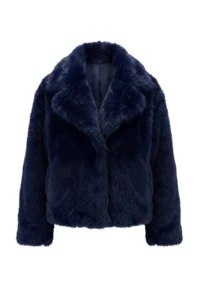 TRENDYOLMİLLA NAVY BLUE Oversized Pattern Fur Coat - Image 6