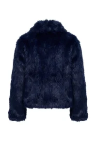 TRENDYOLMİLLA NAVY BLUE Oversized Pattern Fur Coat - Image 8