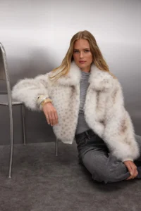 TRENDYOLMİLLA Multicolored Bambi Patterned Regular Pattern Tyre Detailed Bomber Jacket Fur Coat - Image 2