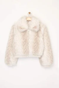 TRENDYOLMİLLA Multicolored Bambi Patterned Regular Pattern Tyre Detailed Bomber Jacket Fur Coat - Image 5