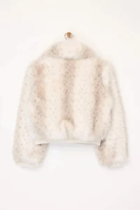 TRENDYOLMİLLA Multicolored Bambi Patterned Regular Pattern Tyre Detailed Bomber Jacket Fur Coat - Image 7