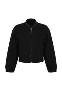 TRENDYOLMİLLA Black Oversized Bowl Bomber Jacket Jacket Coat - Image 6
