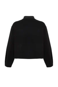 TRENDYOLMİLLA Black Oversized Bowl Bomber Jacket Jacket Coat - Image 7