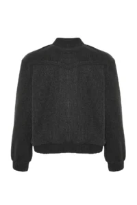 TRENDYOLMİLLA Anthracite Bowl Bomber Jacket Jacket Coat - Image 6