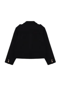 TRENDYOLMİLLA Black Regular Gold Button Detailed Thin Jacket Coat - Image 9