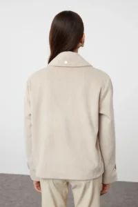 TRENDYOLMİLLA Mink Oversized Pattern Bowl Thin Jacket Coat - Image 5
