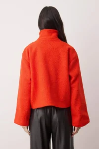TRENDYOLMİLLA Pomegranate Blossom Collar Detailed Buklet Thin Jacket Coat - Image 4