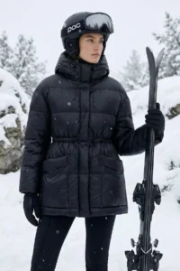 TRENDYOLMİLLA Black Oversized Hooded Goose Down Puffer Jacket Coat