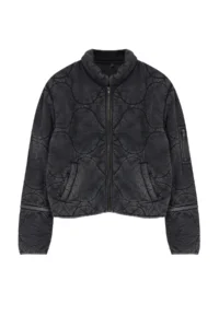 TRENDYOLMİLLA Anthracite Oversized Pattern Washable Cotton Quilted Puffer Jacket Coat - Image 8