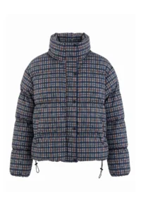 TRENDYOLMİLLA NAVY BLUE Plaid Patterned Oversized Pattern Puffer Jacket Coat - Image 5