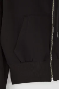 TRENDYOLMİLLA Black Regular/Normal Pattern Hooded Thick Knitting Cardigan/Sweatshirt with Fleece inside - Image 7