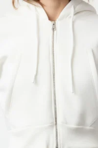 TRENDYOLMİLLA Ecru Regular/Normal Pattern Hooded Thick Knitting Cardigan/Sweatshirt with Fleece inside - Image 3