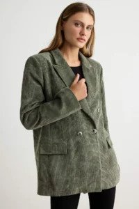 TRENDYOLMİLLA Khaki Blazer Jacket - Image 2