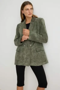 TRENDYOLMİLLA Khaki Blazer Jacket - Image 3