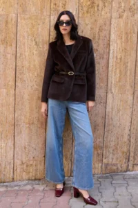 TRENDYOLMİLLA Brown Arched Hairy Bowl Regular/Normal Pattern Blazer Blazer Jacket - Image 10