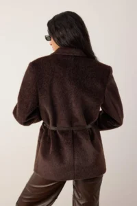 TRENDYOLMİLLA Brown Arched Hairy Bowl Regular/Normal Pattern Blazer Blazer Jacket - Image 7