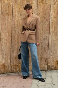 TRENDYOLMİLLA Beige Arched Hairy Bowl Regular/Normal Pattern Blazer Blazer Jacket - Image 2