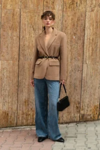 TRENDYOLMİLLA Beige Arched Hairy Bowl Regular/Normal Pattern Blazer Blazer Jacket - Image 3