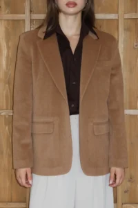 TRENDYOLMİLLA Beige Arched Hairy Bowl Regular/Normal Pattern Blazer Blazer Jacket - Image 5