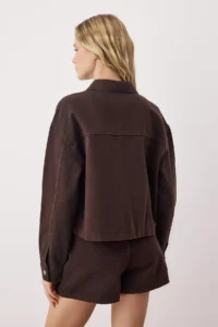 TRENDYOLMİLLA Brown Pocket Detail Regular DENIM Jacket - Image 4