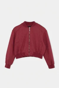 TRENDYOLMİLLA Red Regular Pattern Suede Bomber Jacket Jacket Coat - Image 10