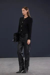 TRENDYOLMİLLA Trendyol Studio Black Silver with accessories Weaving Tweed Jacket - Image 2