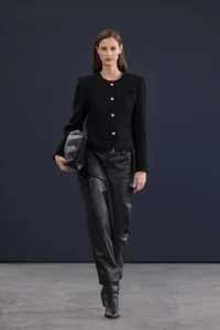 TRENDYOLMİLLA Trendyol Studio Black Silver with accessories Weaving Tweed Jacket - Image 3