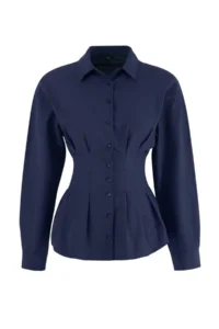 TRENDYOLMİLLA NAVY BLUE Waist Fitting Gipe Detailed Shirt - Image 5