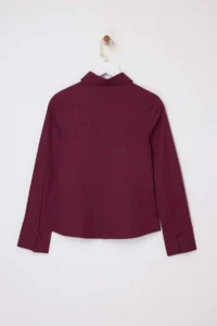 TRENDYOLMİLLA Wardrobe Essentials Plum Hafif Waist Fitting Cotton Weaving Shirt - Image 6