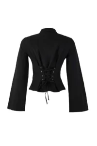 TRENDYOLMİLLA Black Corset Detailed Waist Fitting Shirt - Image 5