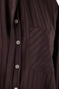 TRENDYOLMİLLA Brown Striped Oversized Weaving Shirt - Image 10