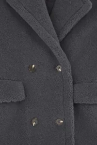 TRENDYOLMİLLA Anthracite FURRY Double breasted Regular LONG Plush Overcoat - Image 10