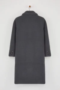 TRENDYOLMİLLA Anthracite FURRY Double breasted Regular LONG Plush Overcoat - Image 12