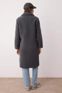 TRENDYOLMİLLA Anthracite FURRY Double breasted Regular LONG Plush Overcoat - Image 7